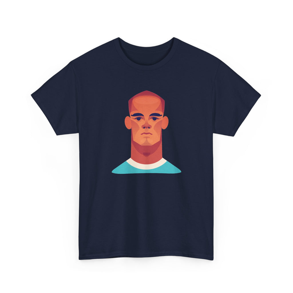 Vinny Kompany Manchester City Legend Minimalist Portrait Tee — Bold Stylized Face Graphic T-Shirt
