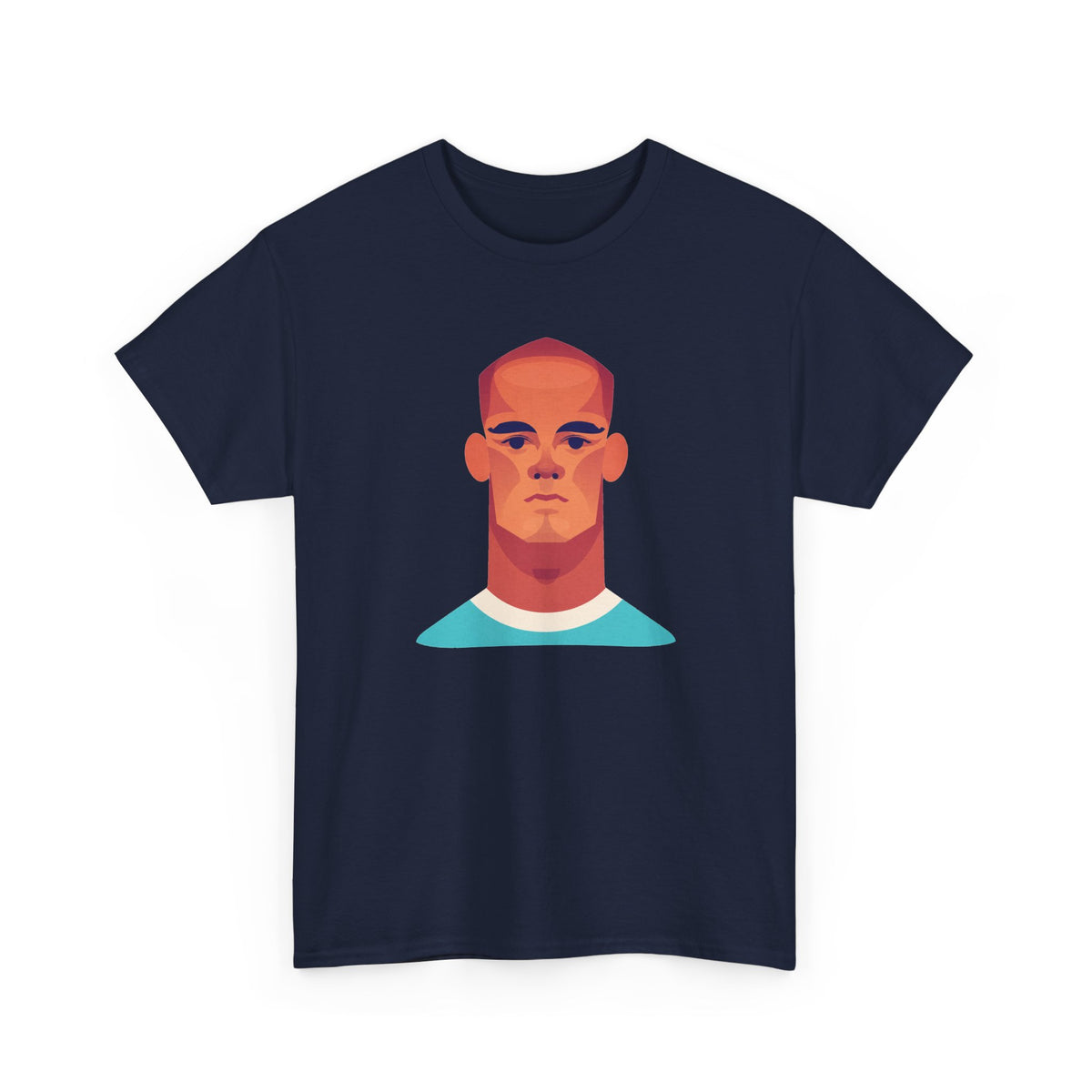 Vinny Kompany Manchester City Legend Minimalist Portrait Tee — Bold Stylized Face Graphic T-Shirt