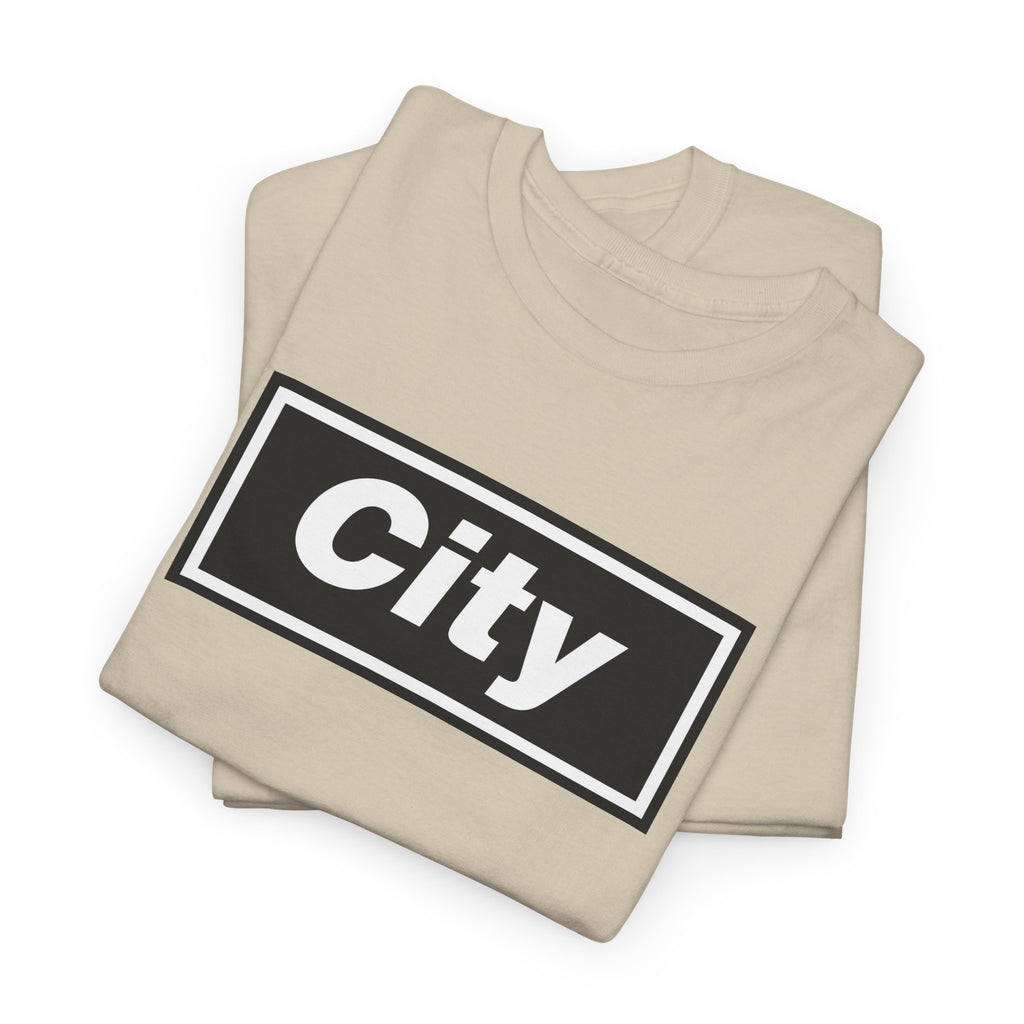 Man City Inspired Box Logo T‑Shirt — Minimal Urban Graphic Tee