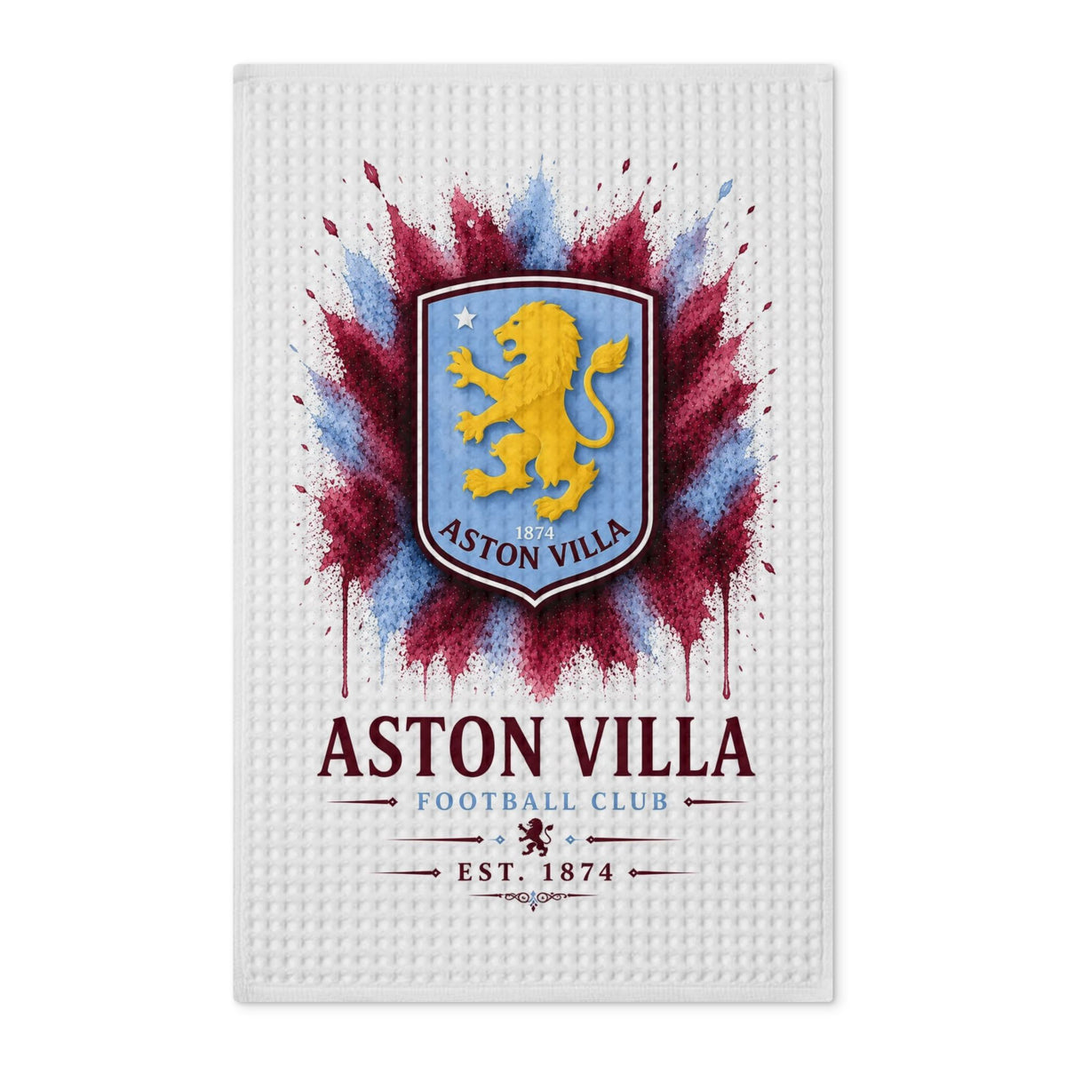 Aston Villa Waffle Tea Towel — Double-Sided Football Club Kitchen Towel