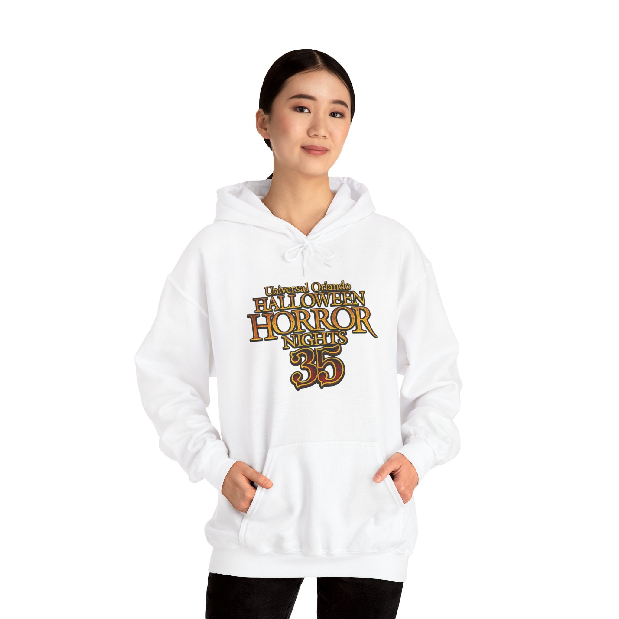 Hoodie — 'Halloween Horror Nights 35' Retro Theme Park Logo Pullover