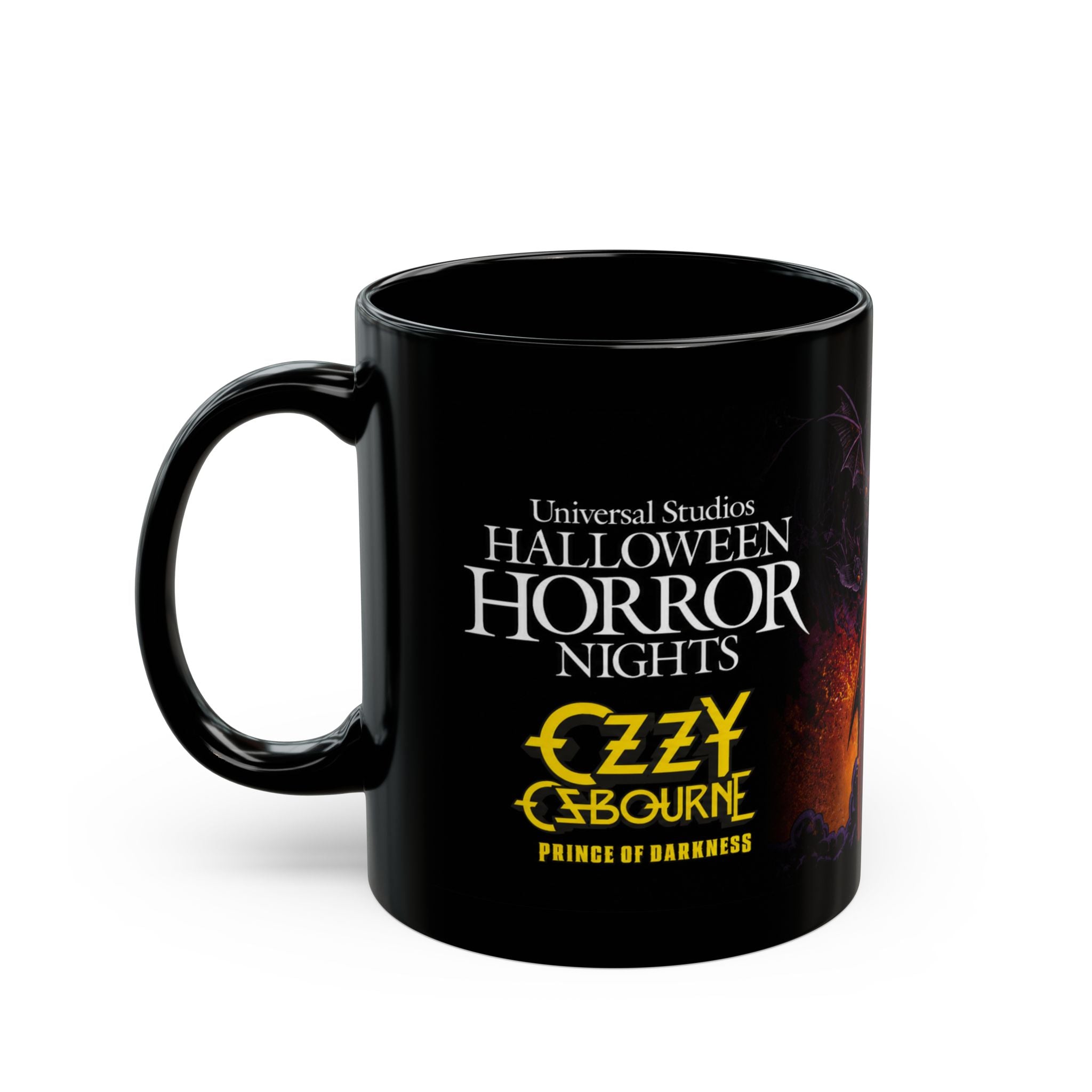 Gothic Halloween Black Mug — Demon Bat Witch Skull Design (11oz/15oz)