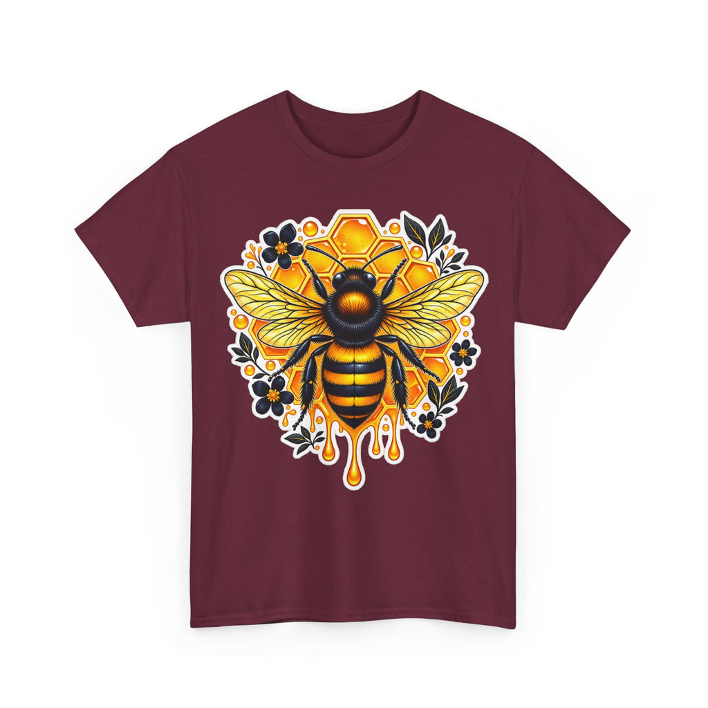 Manchester Bee Honeycomb T‑Shirt — Floral Dripping Honey Graphic Tee