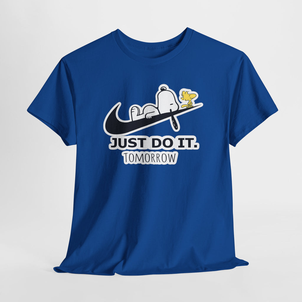 Snoopy "Just Do It Tomorrow" Graphic Cotton T-Shirt