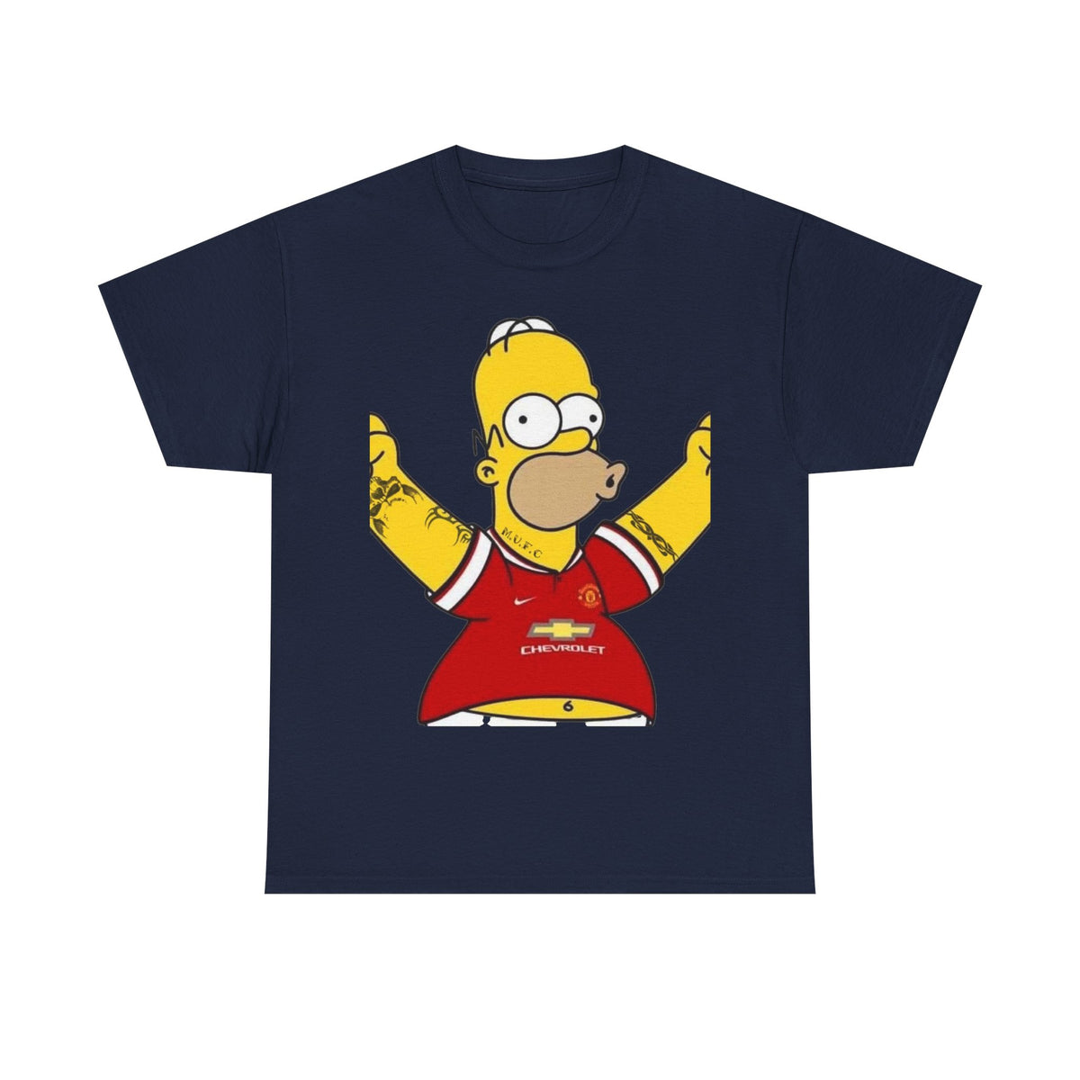Homer Simpson Manchester Fan T-Shirt — Cartoon Football Supporter Tee