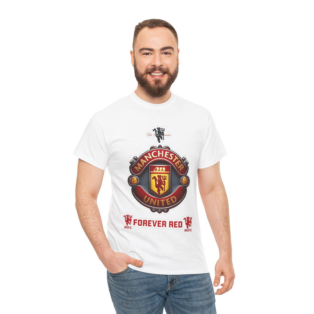 Manchester United Inspired Football Crest Tee — "Forever Red" Supporter Shirt
