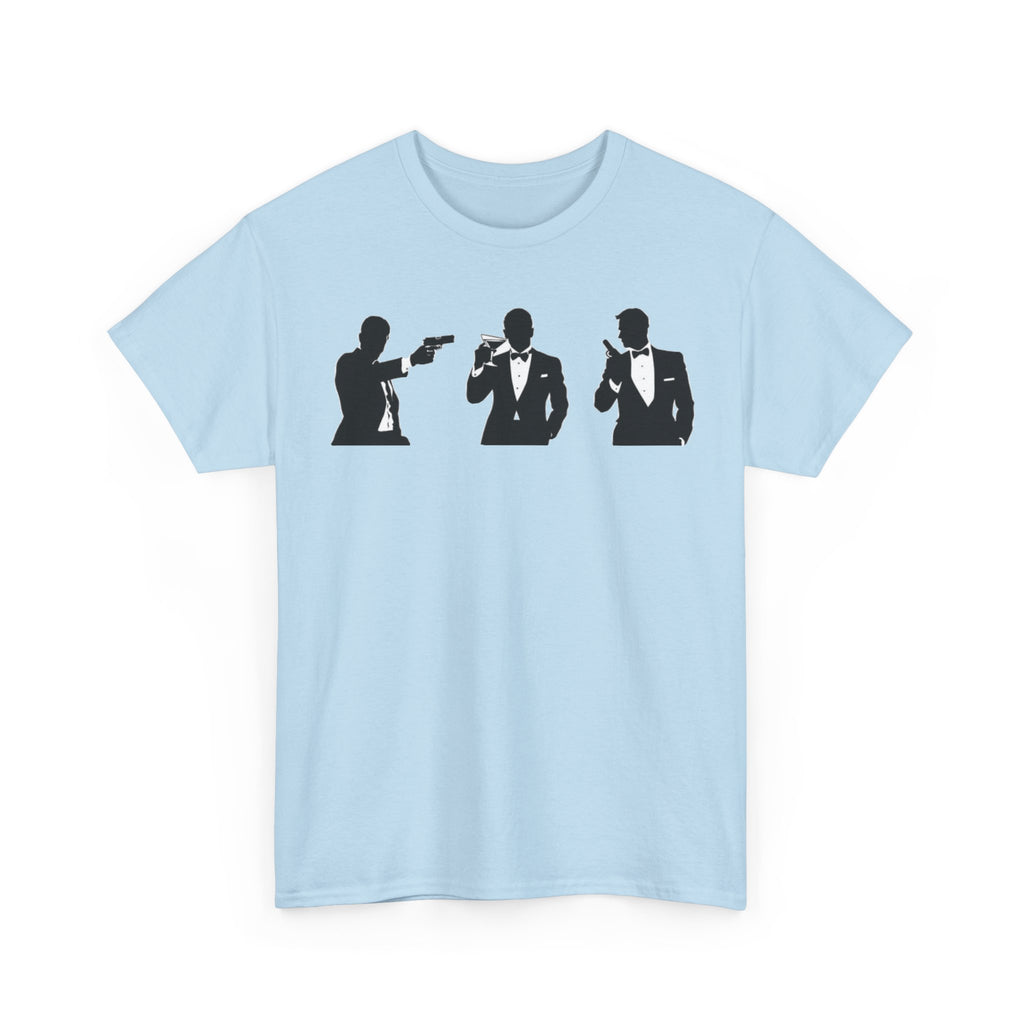 Bond in Suits Silhouette Tee — Classic James Bond Tuxedo Graphic Shirt