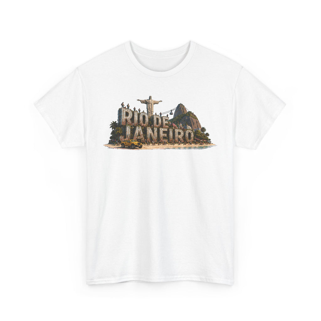 Rio de Janeiro Scenic T‑Shirt — Vintage Travel Tee with Christ the Redeemer Design