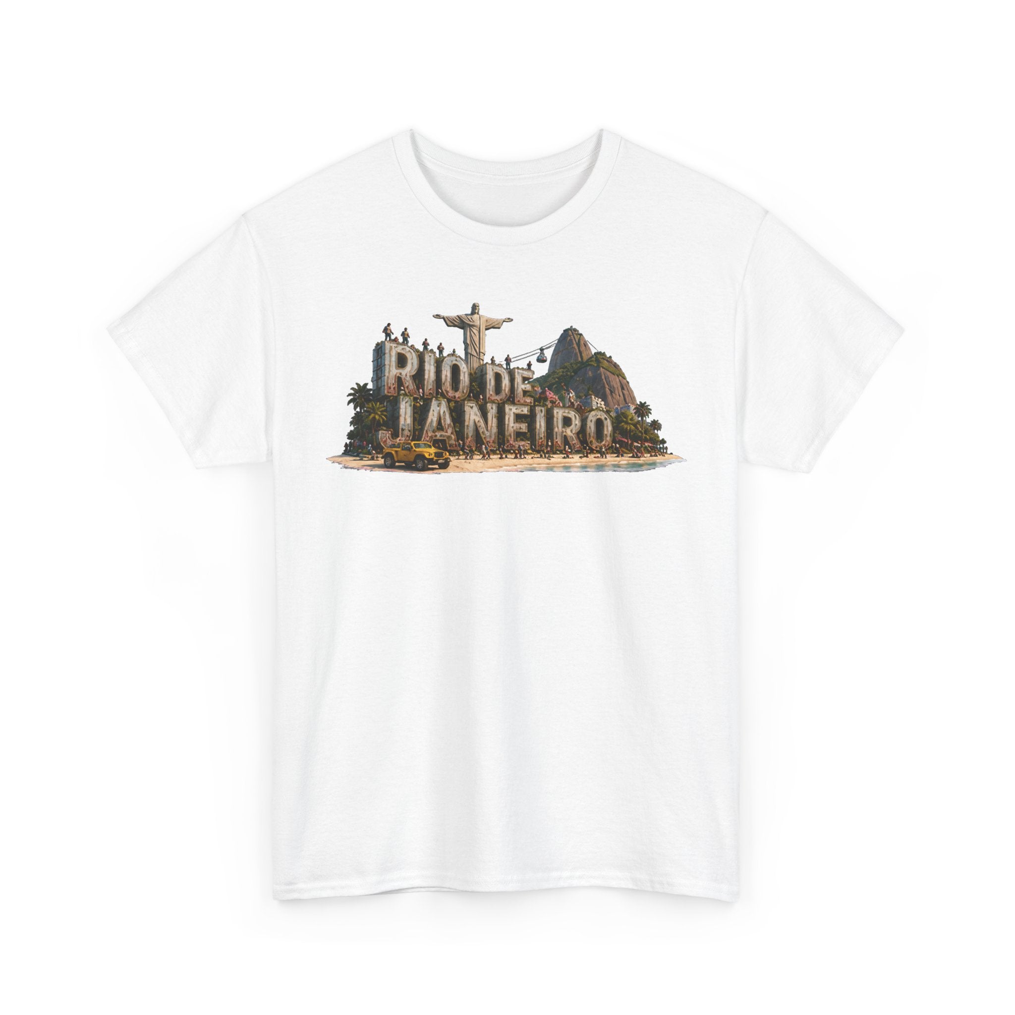 Rio de Janeiro Scenic T‑Shirt — Vintage Travel Tee with Christ the Redeemer Design