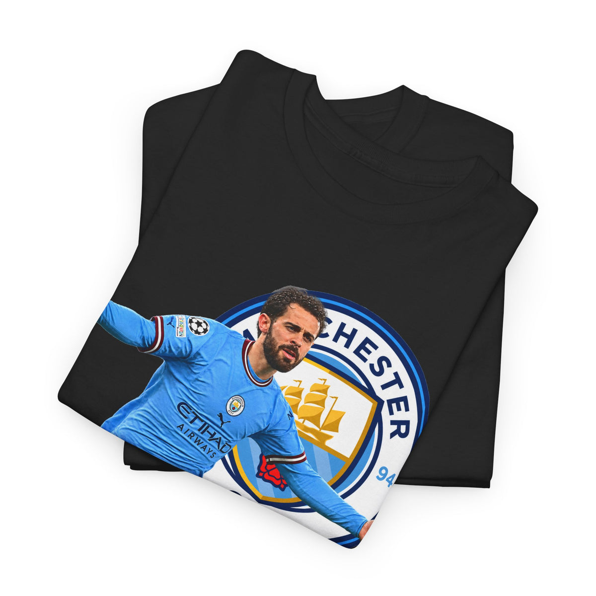 Bernardo Silva Manchester City Football Club Graphic Tee — Celebratory Player Design
