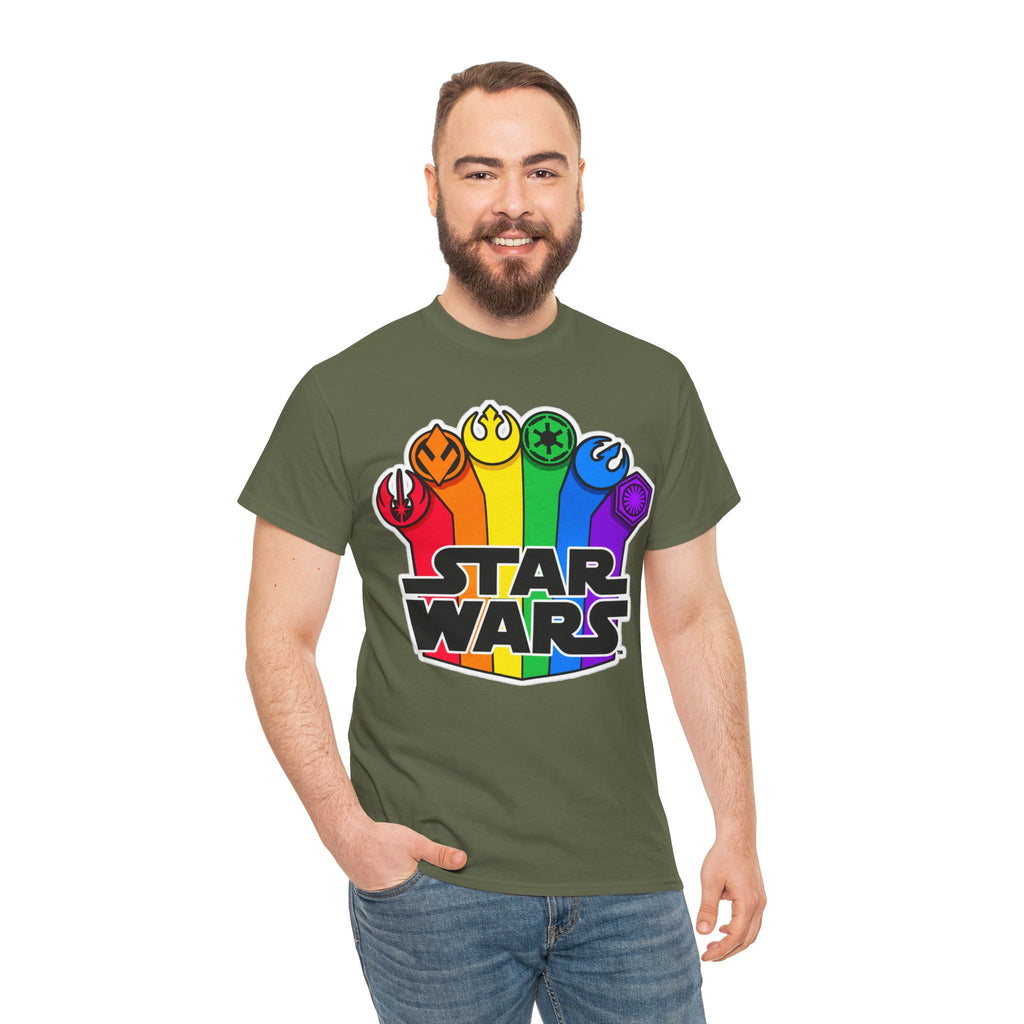 Star Wars Rainbow Emblem Tee — LGBTQ+ Pride Fan Cotton Shirt