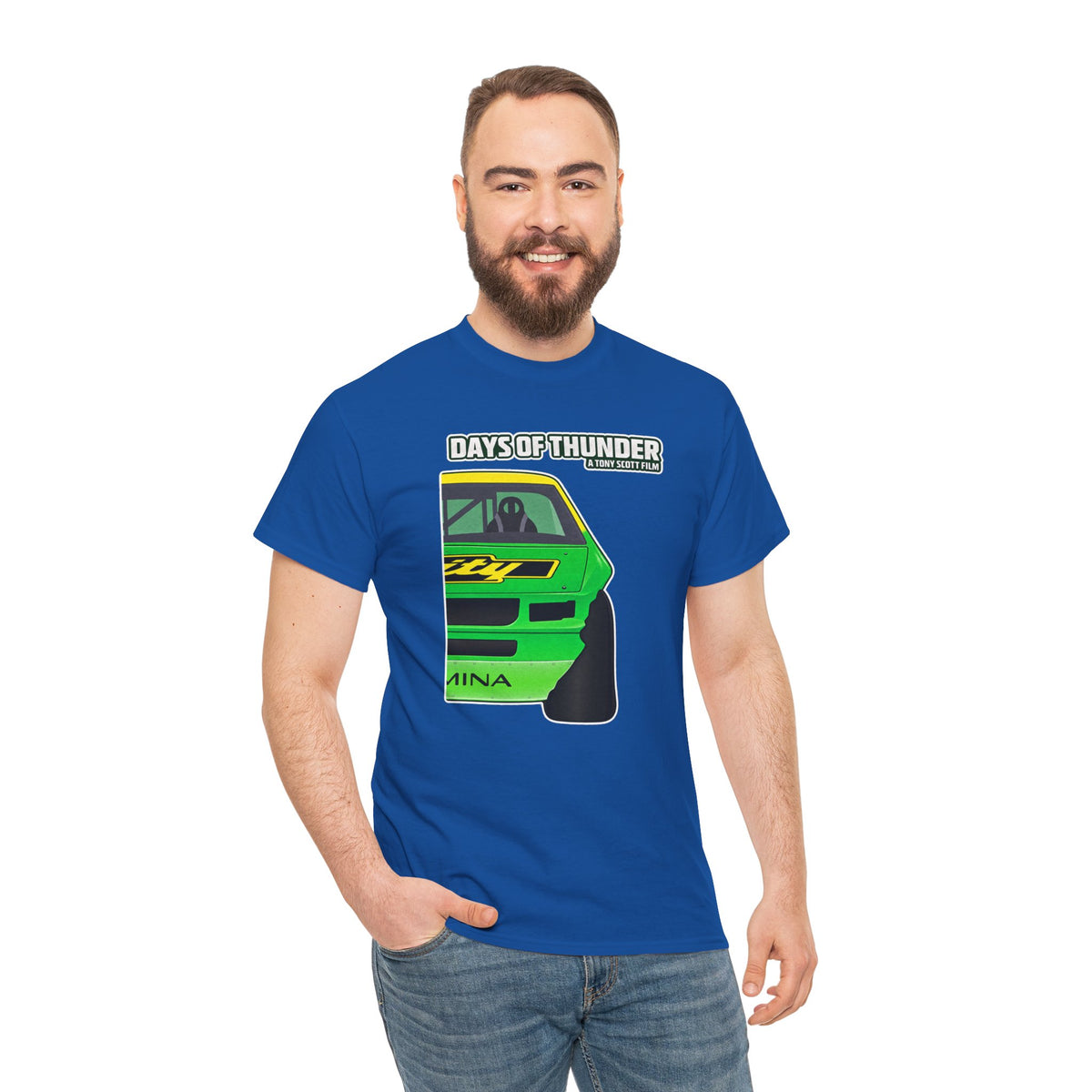 Days of Thunder Racing Car T‑Shirt — Retro Green Muscle Car Tee