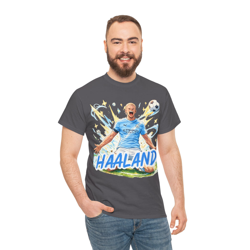 Erling Haaland Anime Fan Tee — Celebratory Football Player Graphic T-Shirt