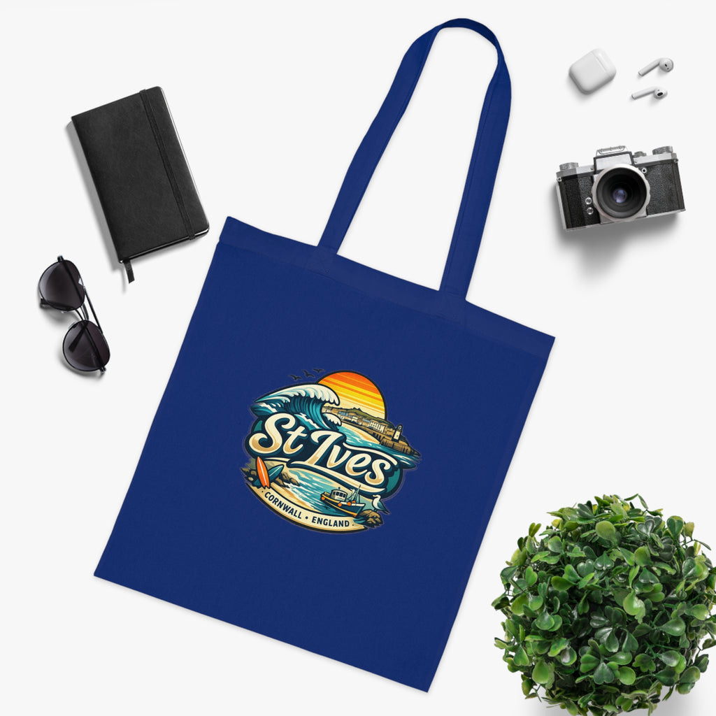 St Ives Beach Tote — Cornwall Surf Sunset Cotton Tote Bag