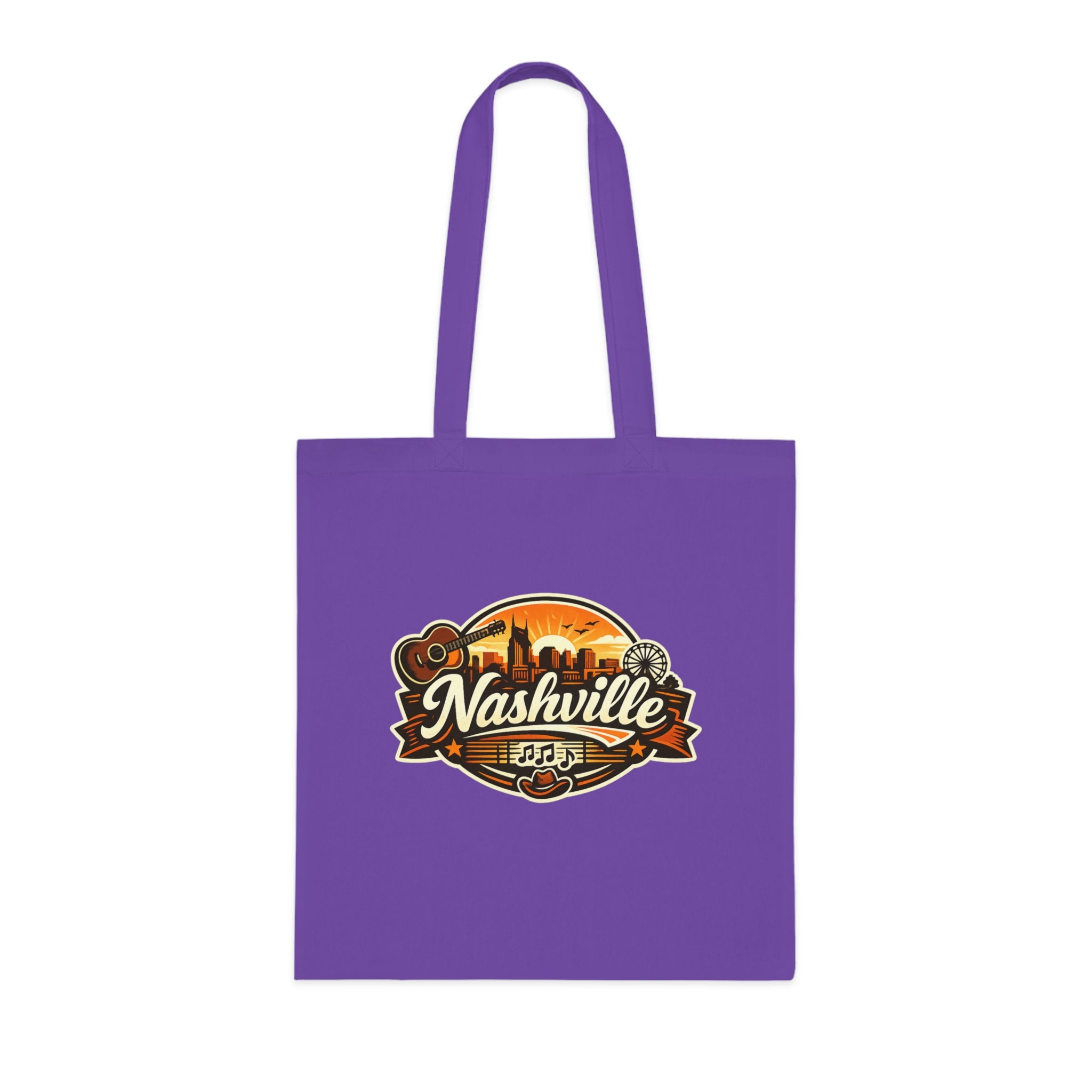 Nashville Retro Badge Tote Bag — Music City Souvenir Cotton Tote