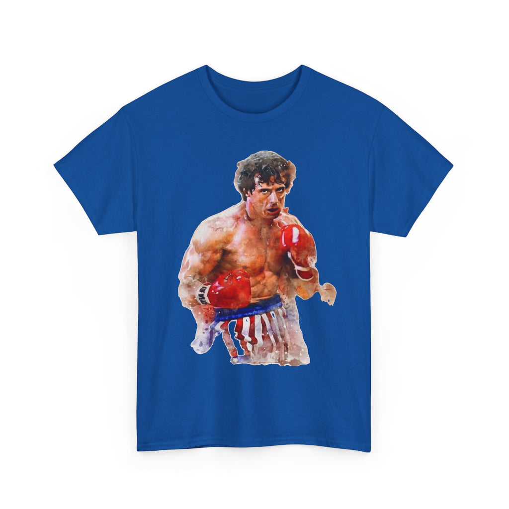 Boxer Rocky Painting T‑Shirt — Vintage American Flag Boxing Tee