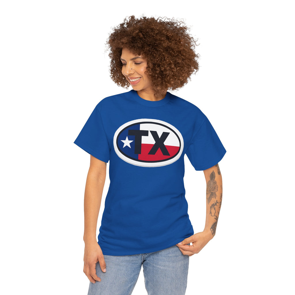 Texas Flag TX Oval T-Shirt — Patriotic Lone Star Tee