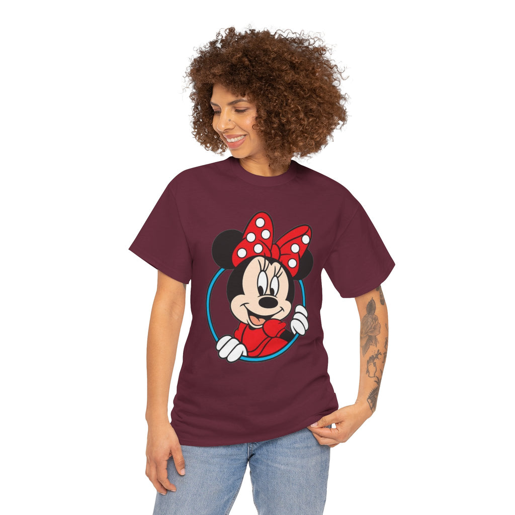 Minnie Mouse Retro Peeking Cotton T-Shirt / Tee