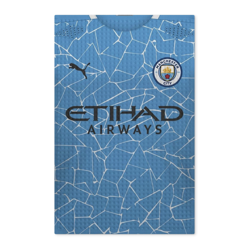 Manchester City Football Tea Towel — Waffle Double-Sided Kitchen Towel