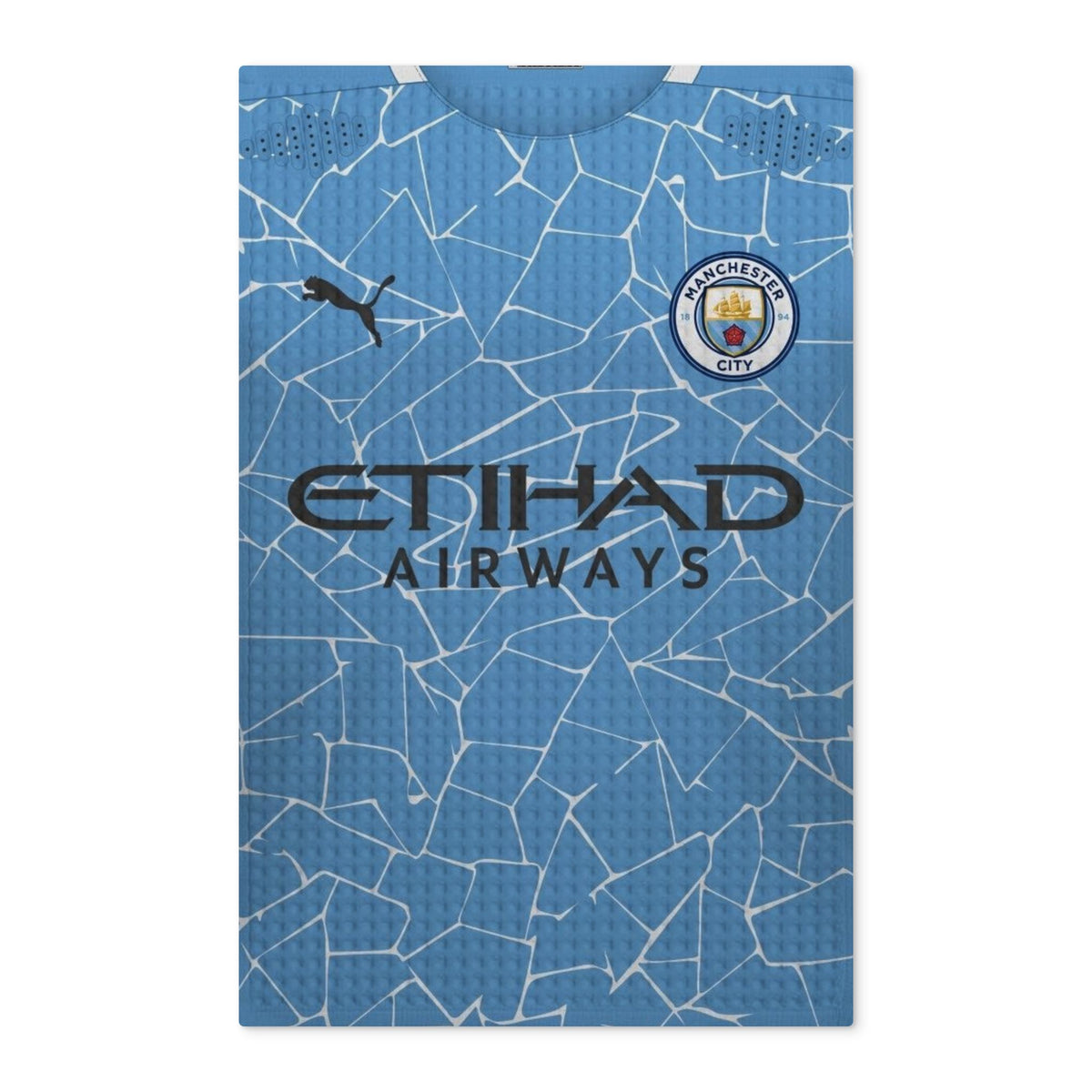Manchester City Football Tea Towel — Waffle Double-Sided Kitchen Towel