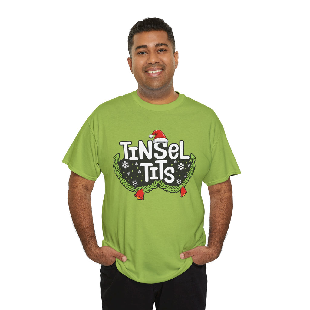 T-Shirt — "Tinsel Tits" Funny Christmas Wreath Holiday Tee