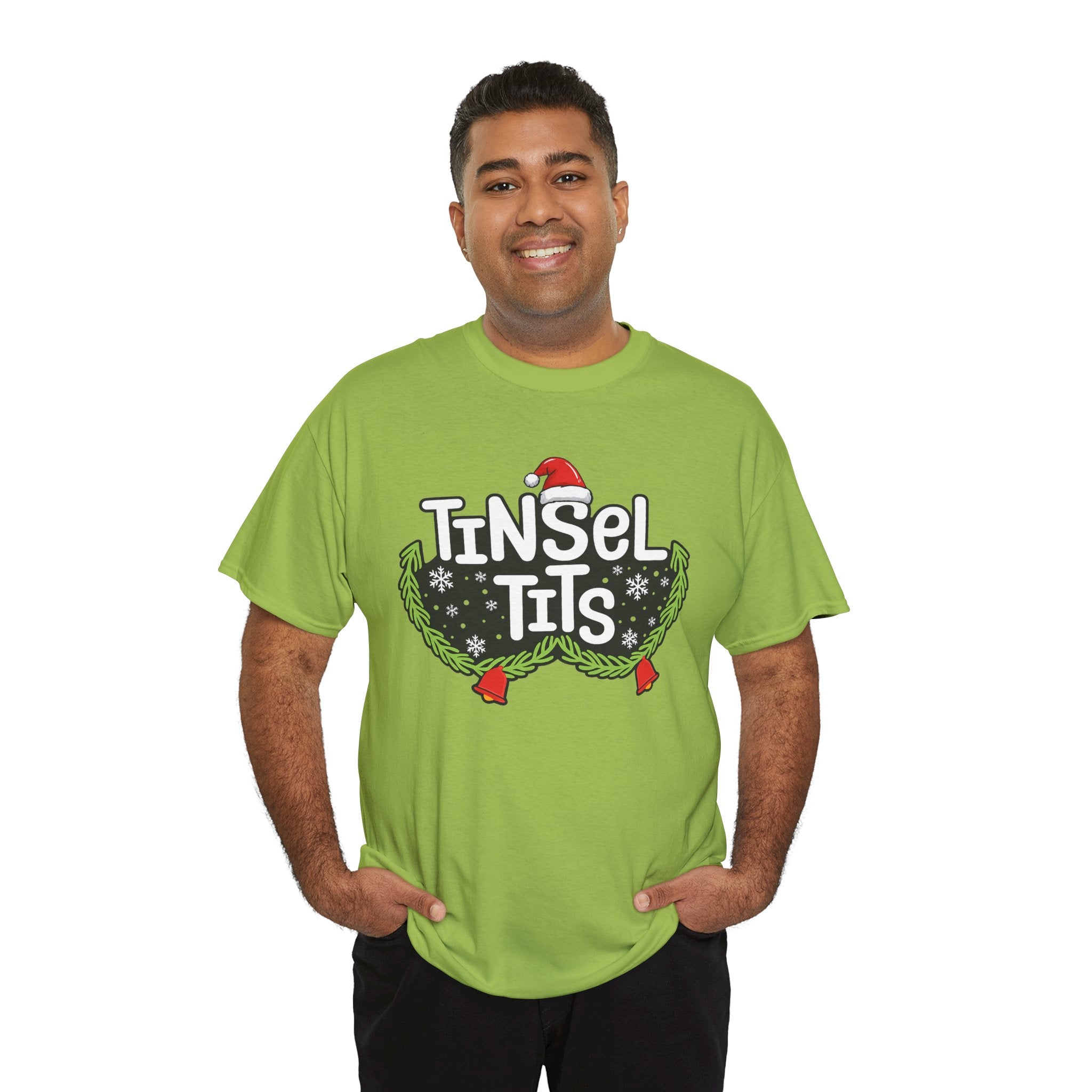 T-Shirt — "Tinsel Tits" Funny Christmas Wreath Holiday Tee