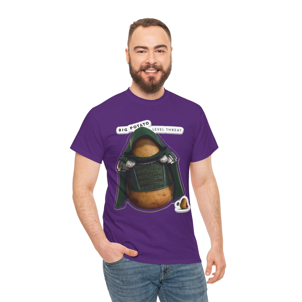 Big Potato "Level Threat" Doom Tee — Funny Potato Soldier Graphic T-Shirt