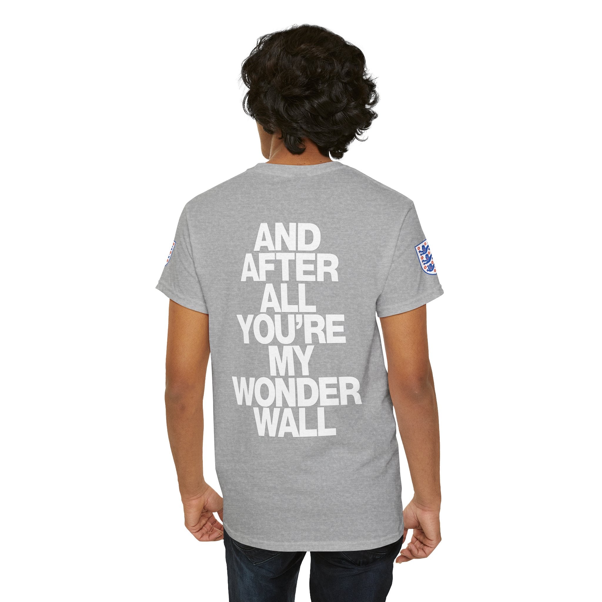 England Football Tee — "And After All You're My Wonderwall" Lyrics Tee
