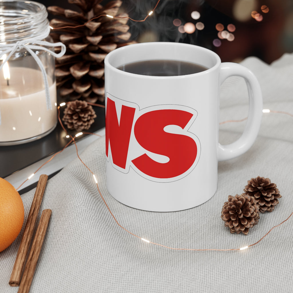 JAWS Bold Logo Coffee Mug — Retro Red Movie Fan Ceramic Cup (11oz, 15oz)
