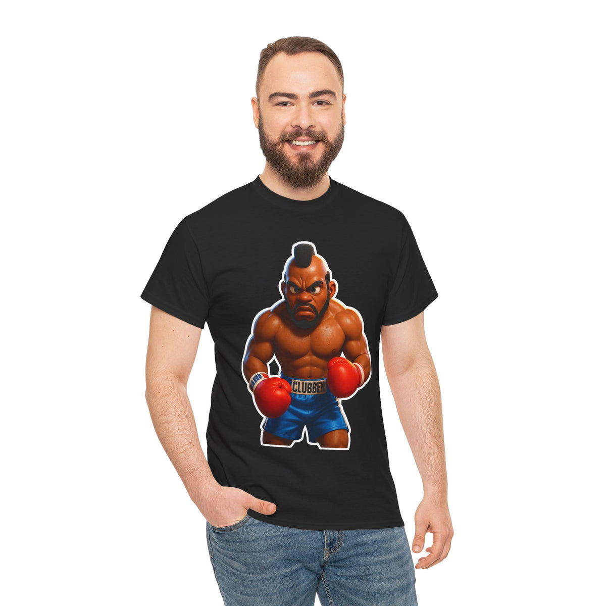 MR T Clubber Lang Boxer Character Tee — Tough Guy Cartoon Boxing T-Shirt