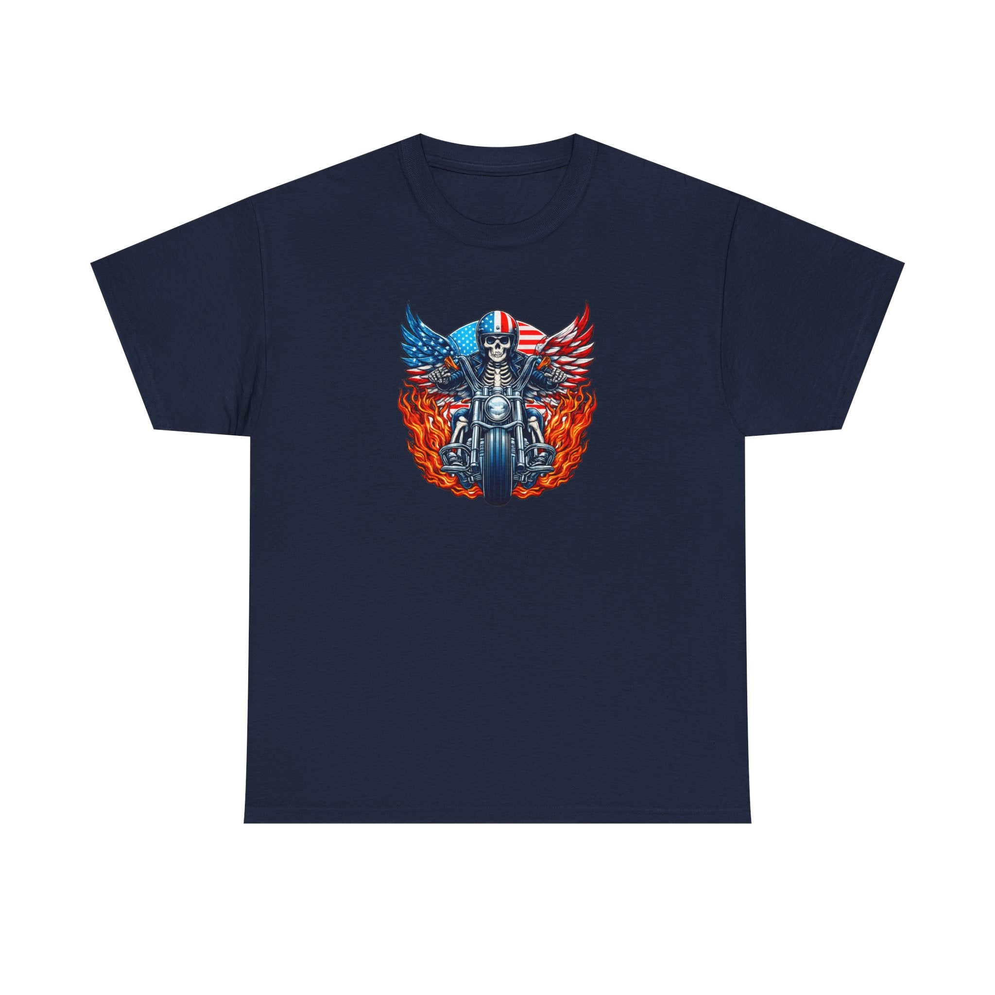 Motorcycle Skull Tee — "Sons of a B***h" Patriotic Biker Shirt