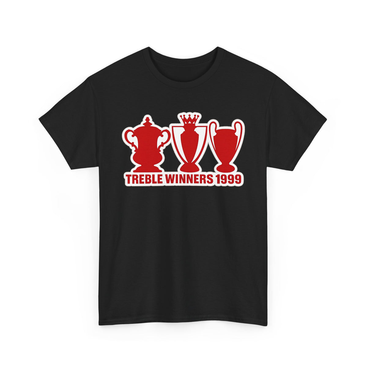 Manchester United Treble Winners 1999 Trophy Graphic Cotton T-Shirt