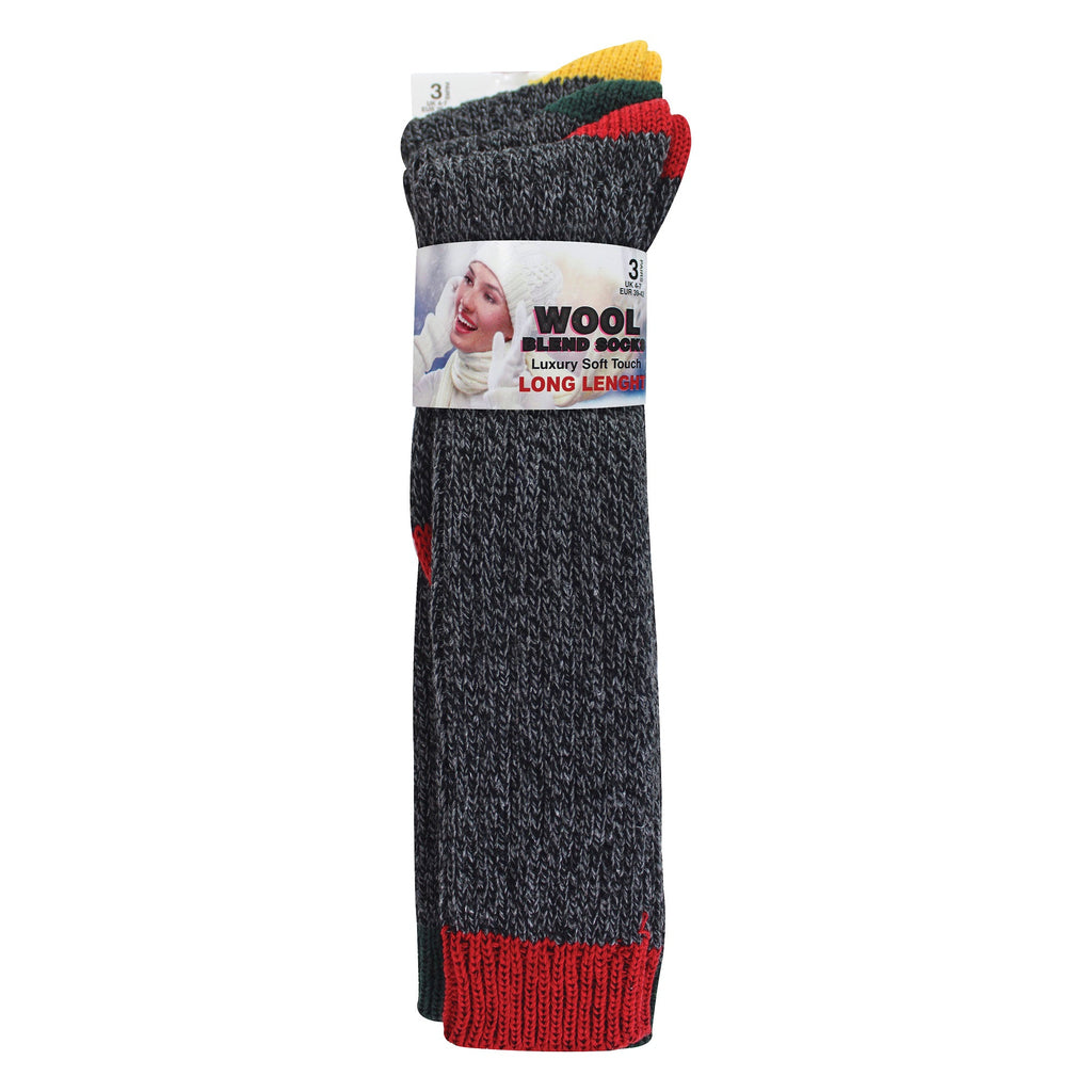 3 Pairs Extra Long Warm Wool Ladies Socks
