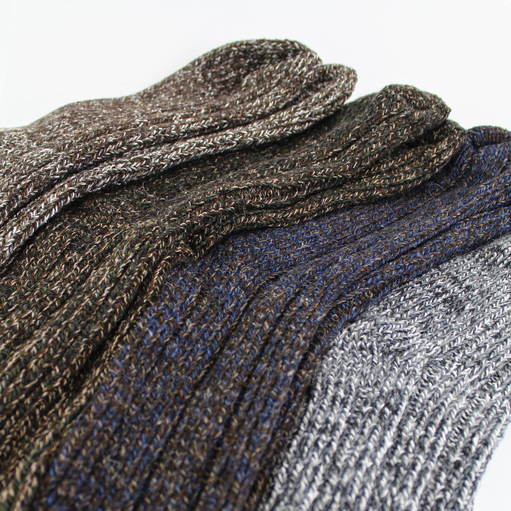 Mens 6 Pack Ribbed Alpaca Boot Socks