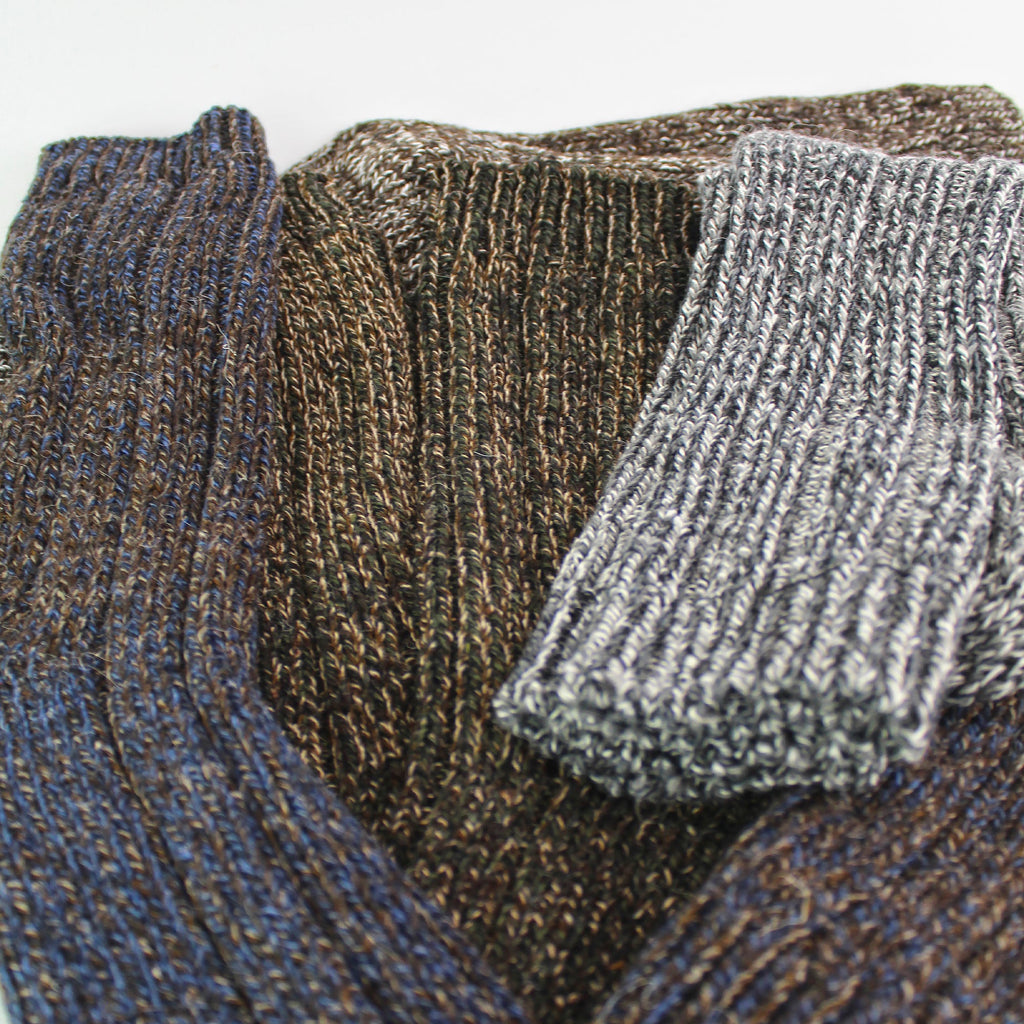 Mens 6 Pack Ribbed Alpaca Boot Socks