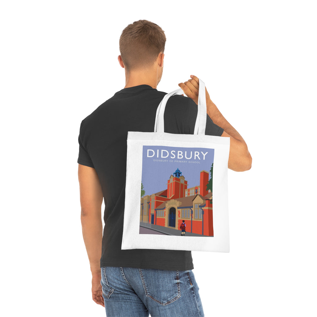 Elm Grove Didsbury C of E Primary School Vintage Travel Tote — Retro Illustrated Cotton Shopper Bag
