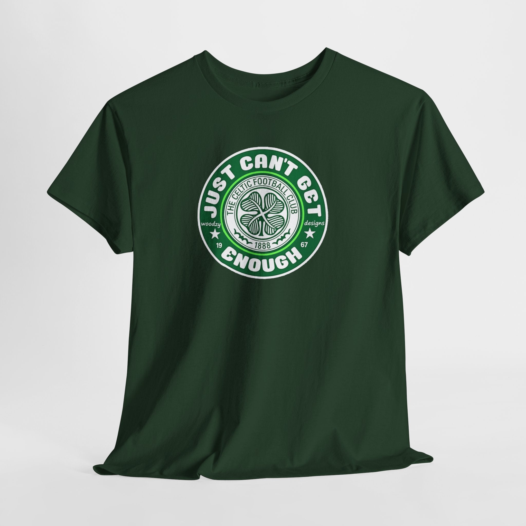 Celtic T-Shirt — "Just Can't Get Enough" Green Shamrock St. Patrick's Day Tee