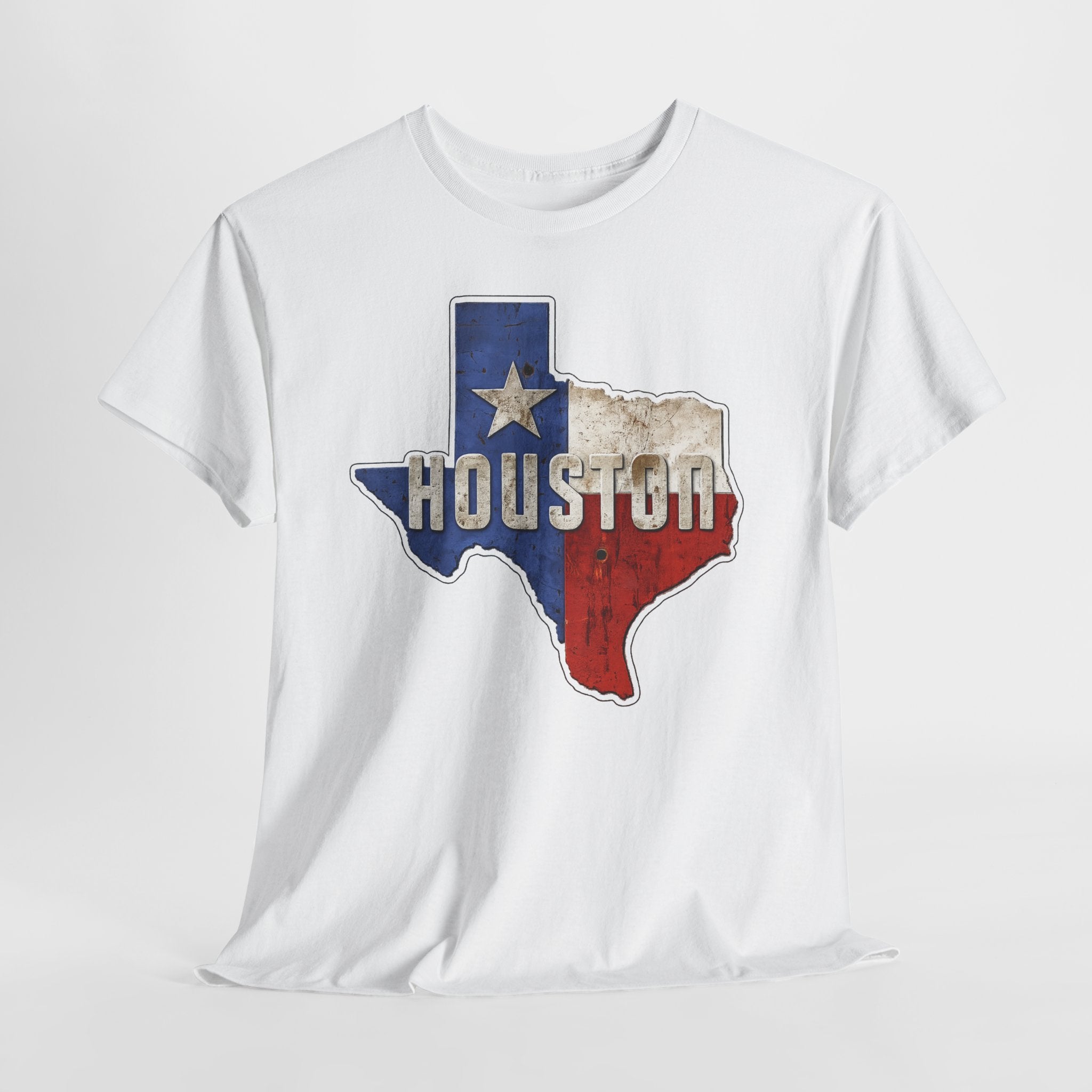 Houston Texas Flag Graphic Tee — Vintage State Outline T-Shirt