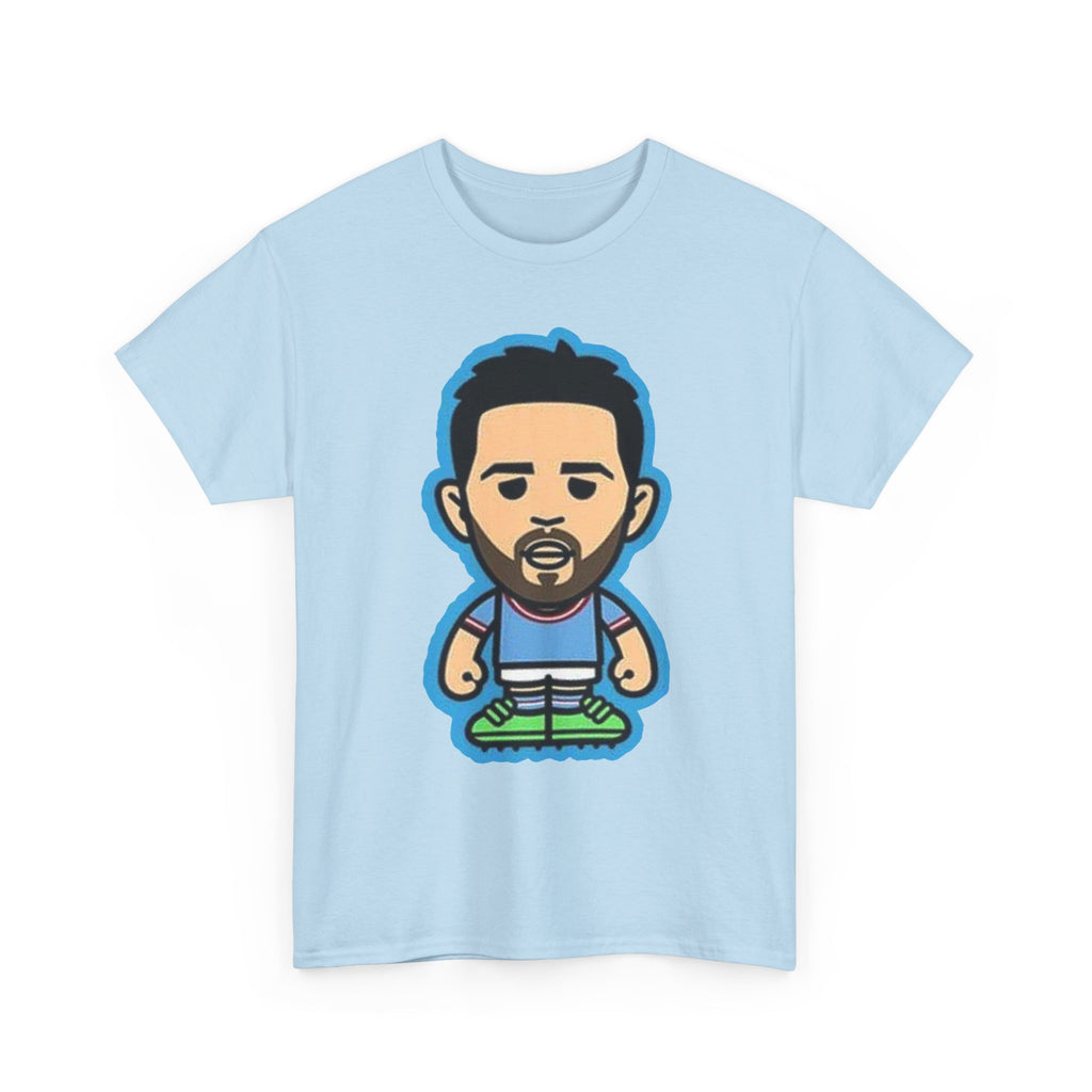 Bernardo Silva Manchester City Legend Graphic Tee — Player Cartoon Front & Tribute Poster Back
