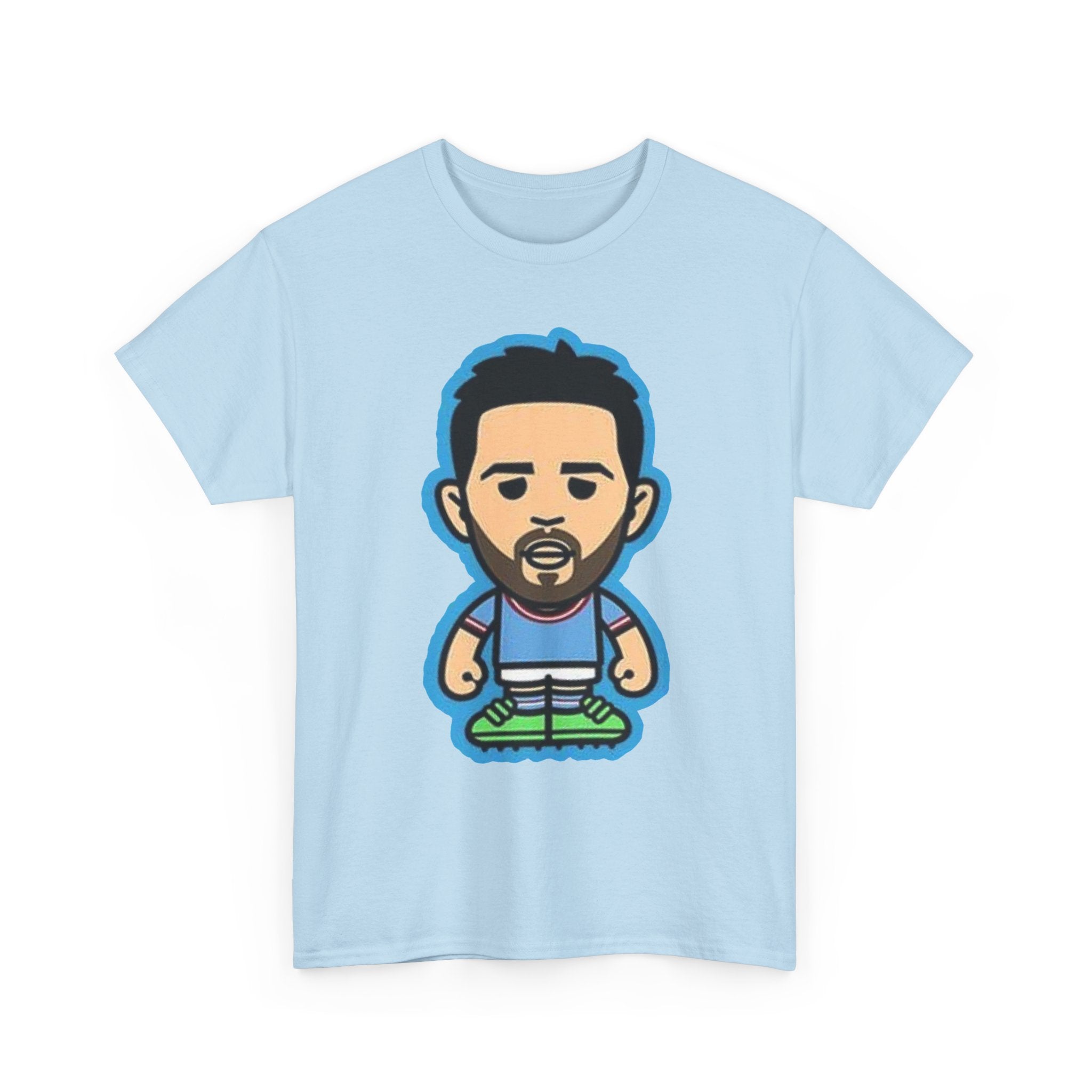 Bernardo Silva Manchester City Legend Graphic Tee — Player Cartoon Front & Tribute Poster Back