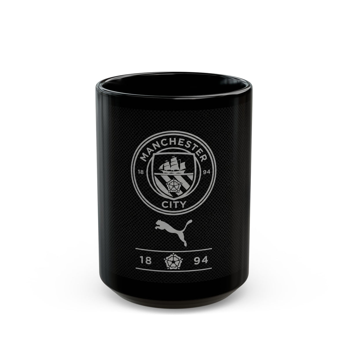 Manchester City Black Ceramic Mug (11oz, 15oz) — Football Club Crest & Puma Logo