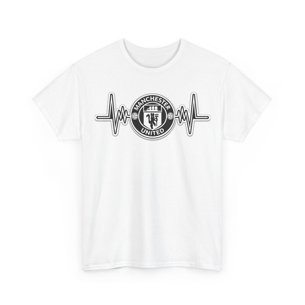 Manchester United Inspired Heartbeat T‑Shirt — Football Fan Pulse Tee