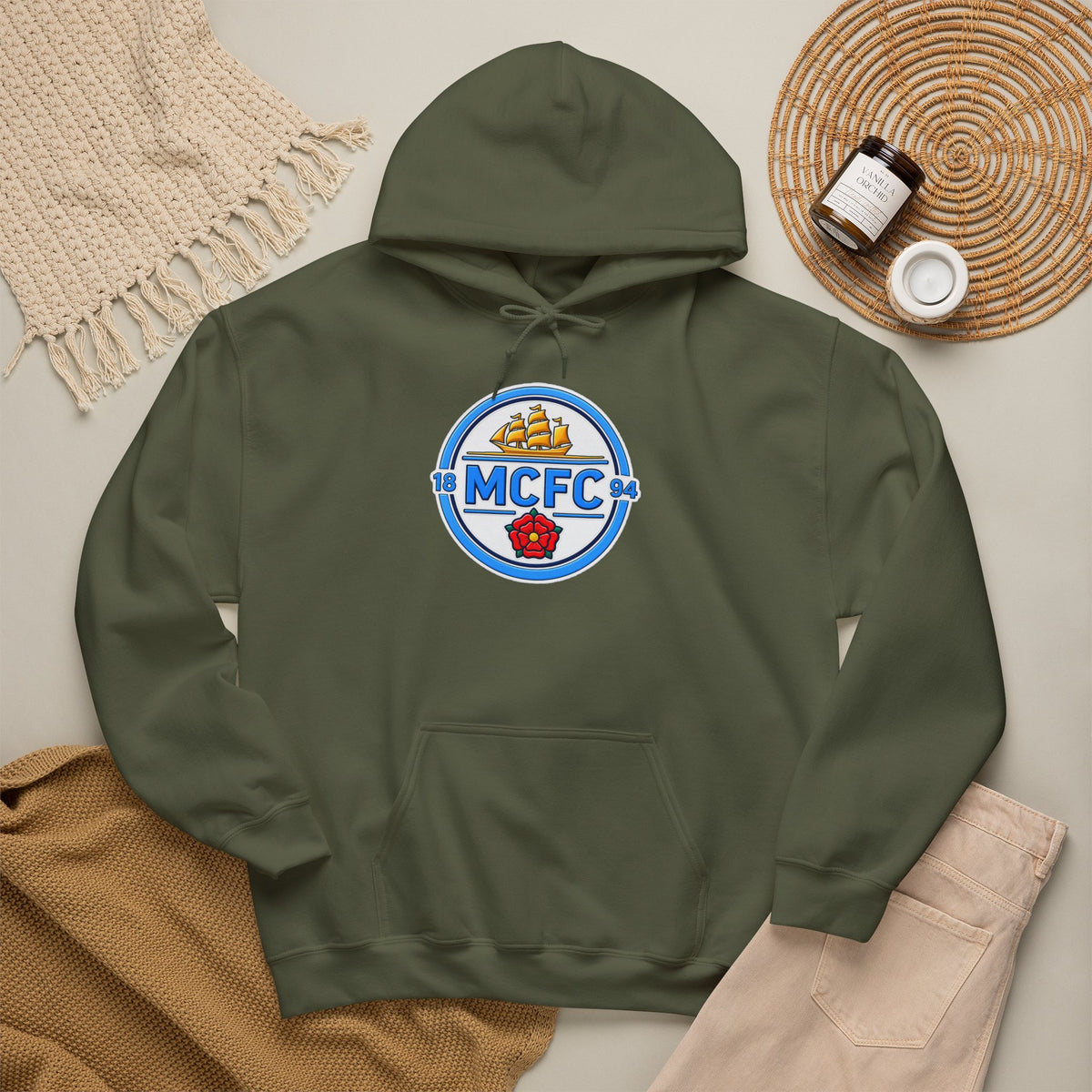 MCFC Logo Hoodie – Vintage Football Club Crest Pullover