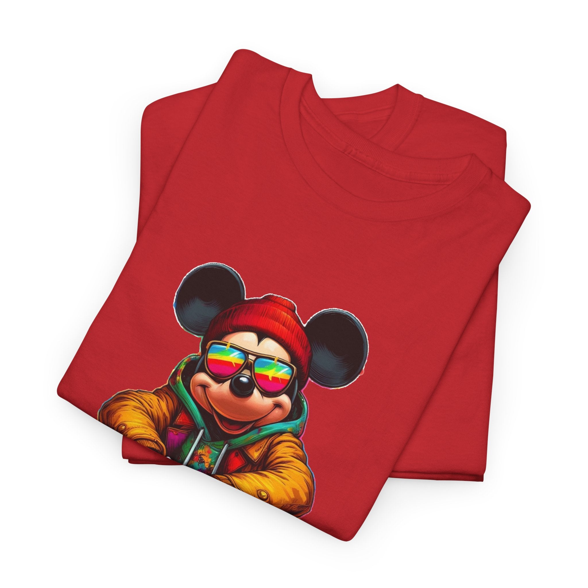 Mickey Mouse Streetwear Graphic Tee — Hip-Hop Mouse Character Sitting in Sneakers