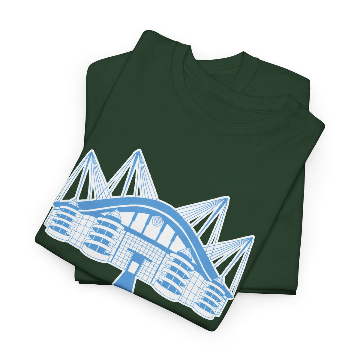 Etihad Stadium Illustration Cotton T-Shirt — Blue Arena Graphic Tee