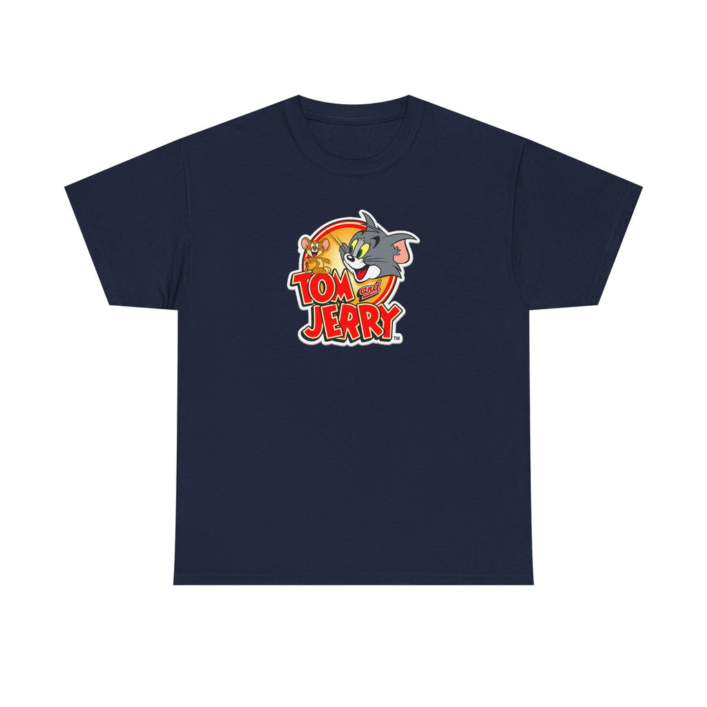 Tom & Jerry Retro Logo Cotton Tee — Classic Cartoon Graphic T-Shirt