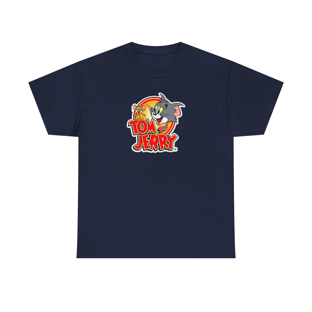 Tom & Jerry Retro Logo Cotton Tee — Classic Cartoon Graphic T-Shirt