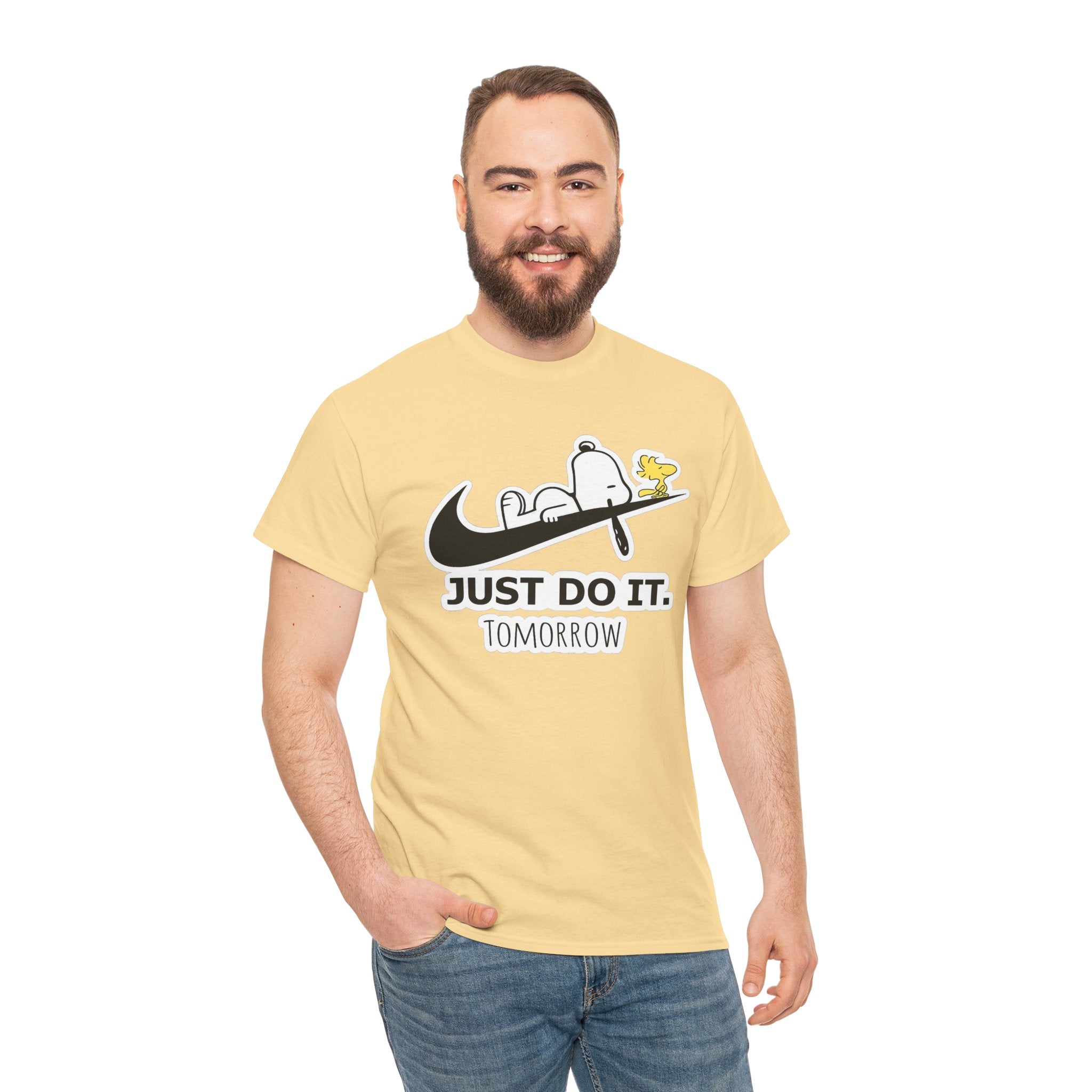 Snoopy "Just Do It Tomorrow" Graphic Cotton T-Shirt