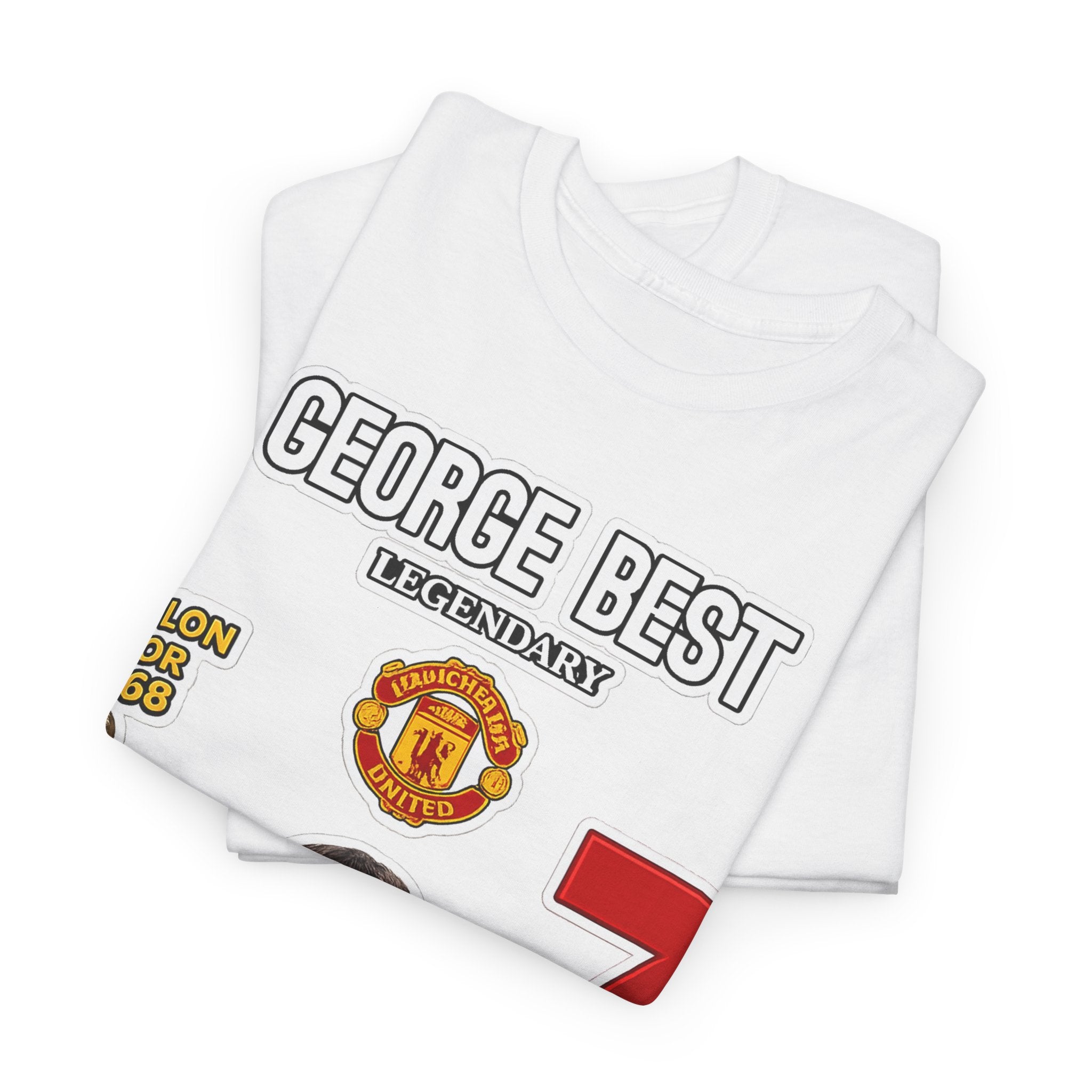 George Best Manchester United #7 Vintage Soccer T-Shirt – Ballon d'Or Tribute