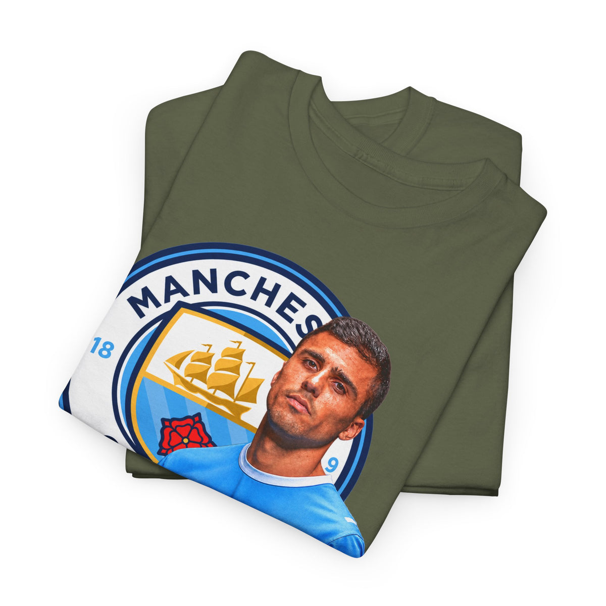 Rodri Manchester City Legend Football Tee — Player Portrait Soccer Shirt